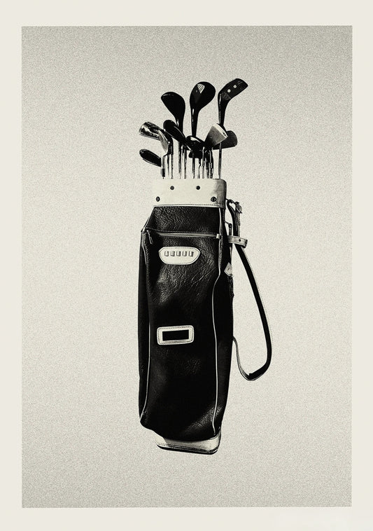 Vintage Golf Bag Poster | Celebrating Iconic Golf Legends | Dynamic Artwork of Players' Skill, Passion & Legacy | Perfect for Home Decor & Golf Enthusiasts