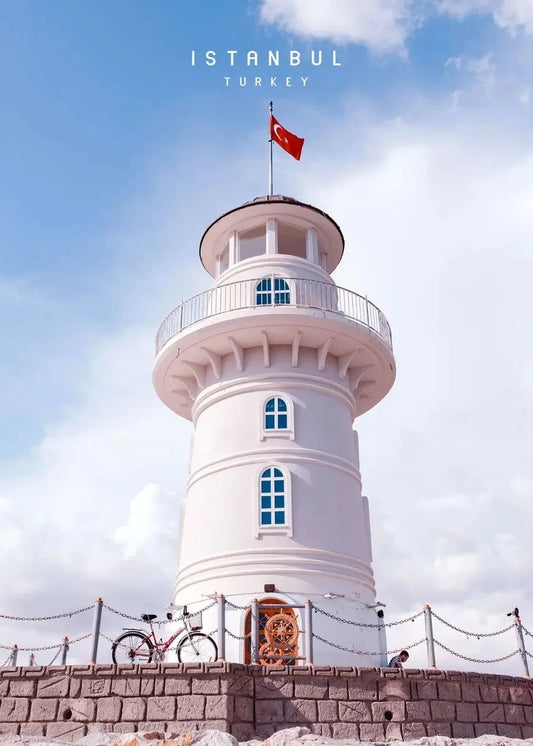 Ahrkap Lighthouse Poster | Istanbul's Coastal Beacon | Turkish Nautical Decor | Constantinople Maritime Art | Turkey Landscape Print