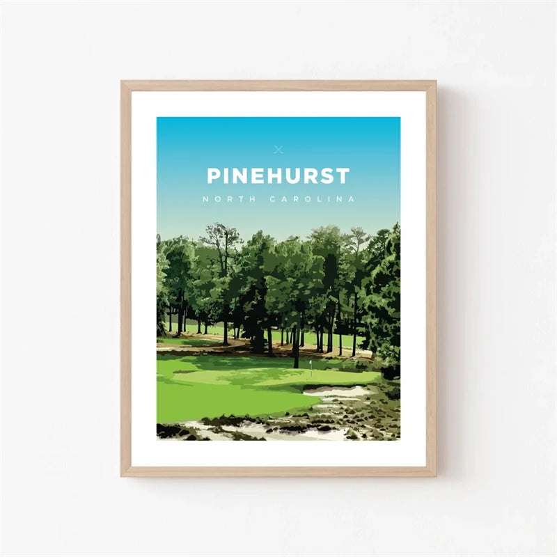 Pinehurst Poster | North Carolina Golf Course Tribute | World's Greatest Golf Courses Decor