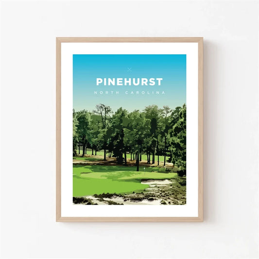 Pinehurst Poster | North Carolina Golf Course Tribute | World's Greatest Golf Courses Decor