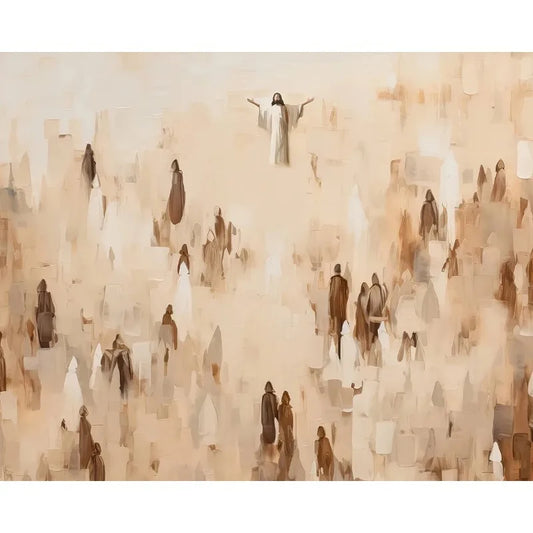 I Am the Light of the World Poster | Jesus Among the Multitude | John 8:12 | Depicts Divine Guidance | Christian Art | Jesus Feeds the 5,000 | Catholic & Orthodox Christian Decor