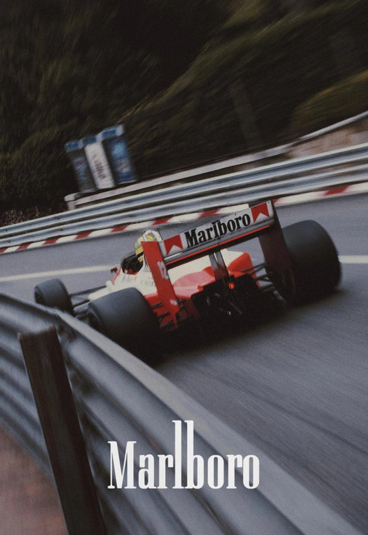 Vintage Formula 1 Poster | Spa-Francorchamps Grand Prix | McLaren Tribute | Ayrton Senna Legacy | F1 Racing Art Decor