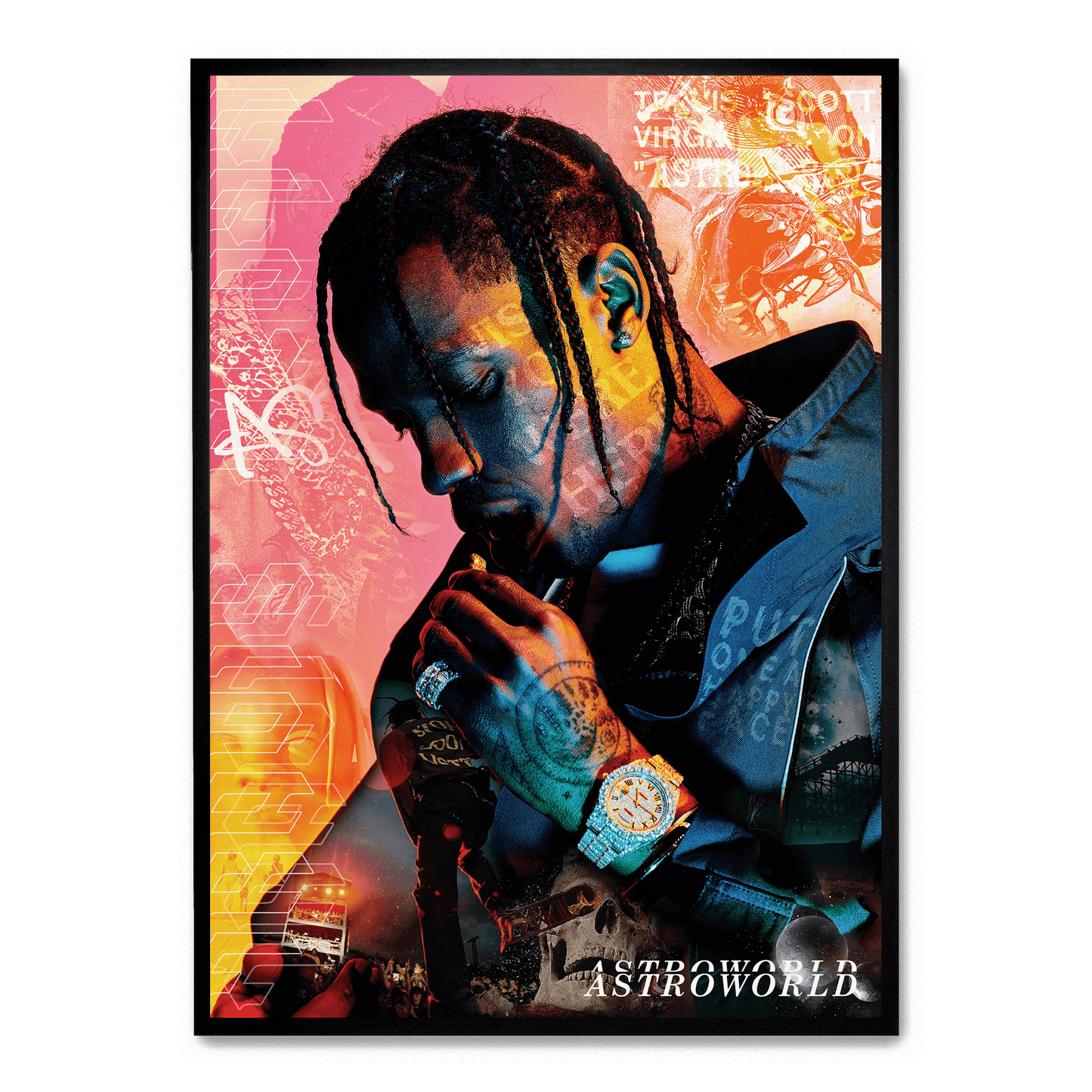Travis Scott x Astroworld | Music Concert Poster | Album Art Decor | Wall Art for Home & Garden | Visual Artwork Display
