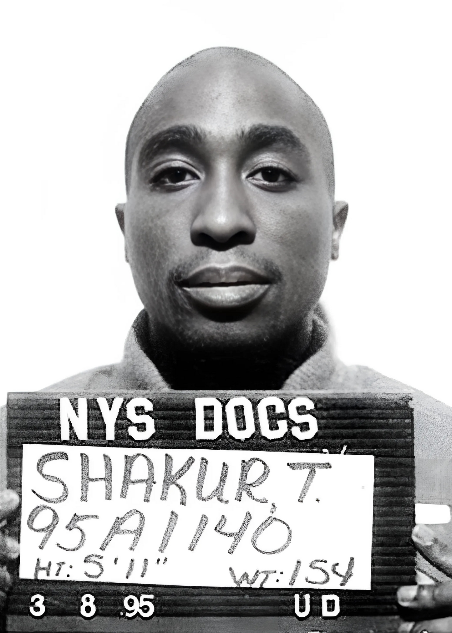 Tupac Shakur Iconic Mugshot | Vintage Music Legend Art | Wall Decor Poster | High-Quality Print | Hip Hop Rap Wall Art