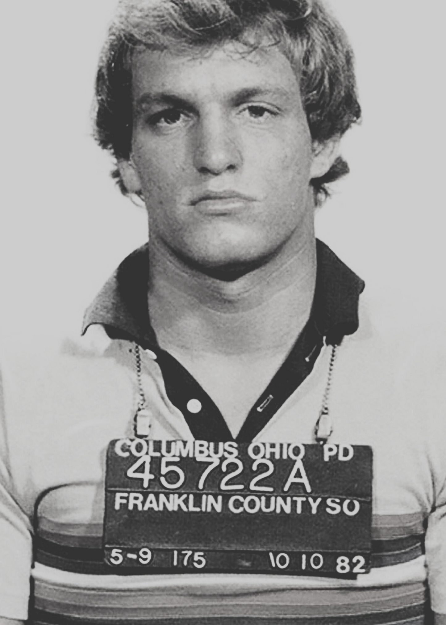 Woody Harrelson Mugshot Poster | Celebrity Art Print | Wall Decor for Home & Garden | Unique Visual Artwork