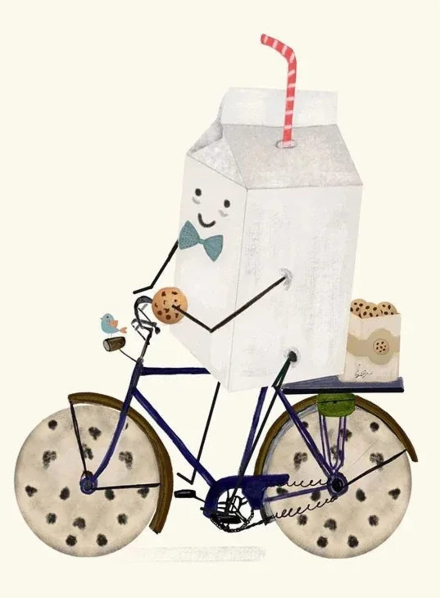 Milk and Cookies Poster | Whimsical Wheels Design | Joyful Animation Art Adventure