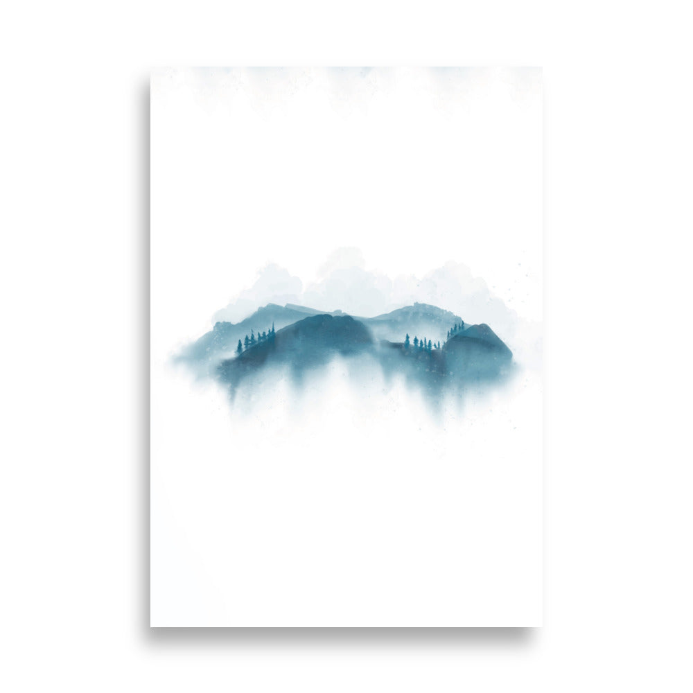Blue Mountains Landscape Poster | Wall Art | Nature Scene | Home & Garden Decor | Visual Artwork | Calm Atmosphere