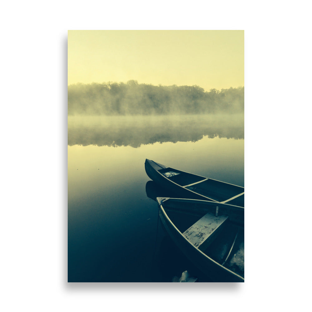 Boats in Fog - Poster