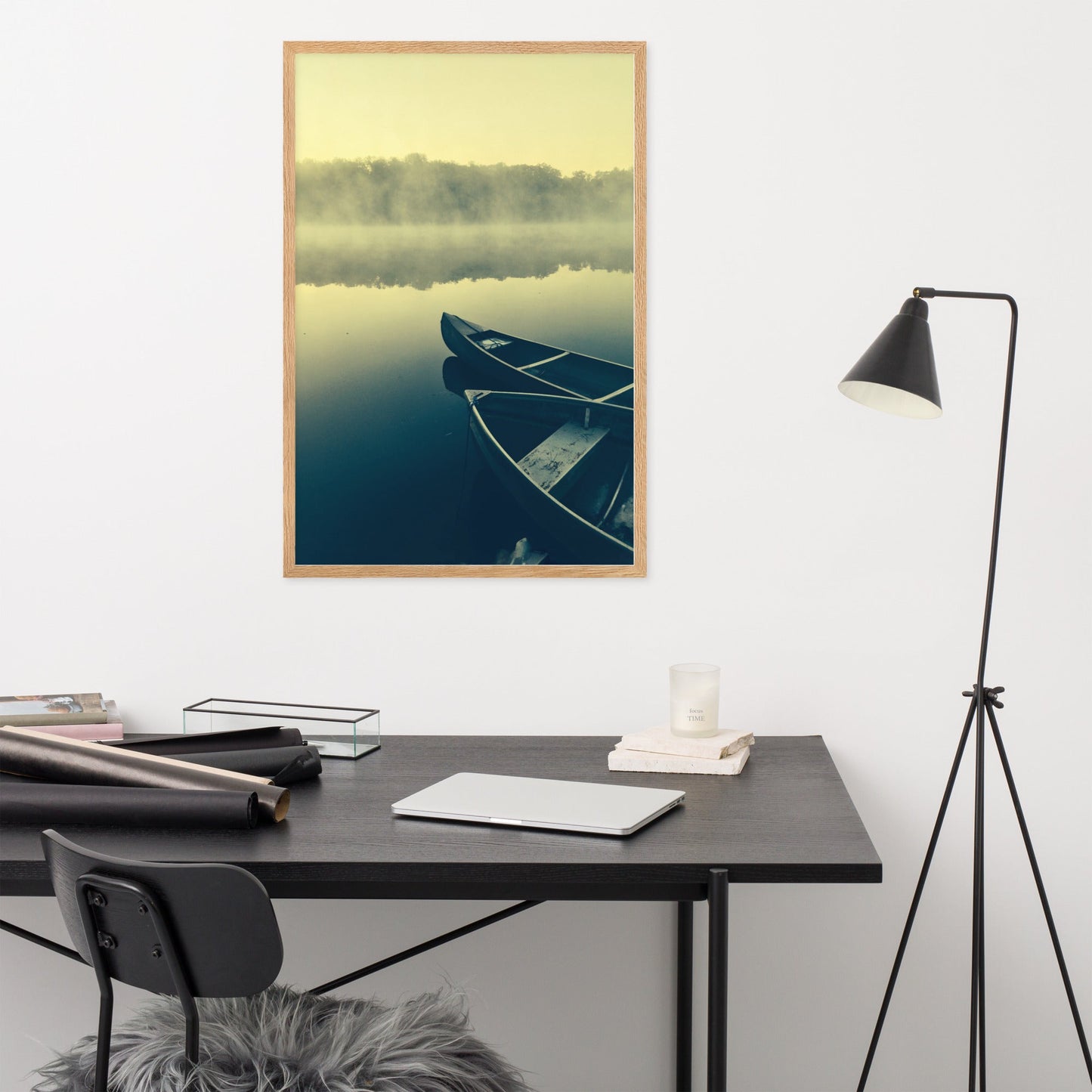 Boats in Fog - Poster