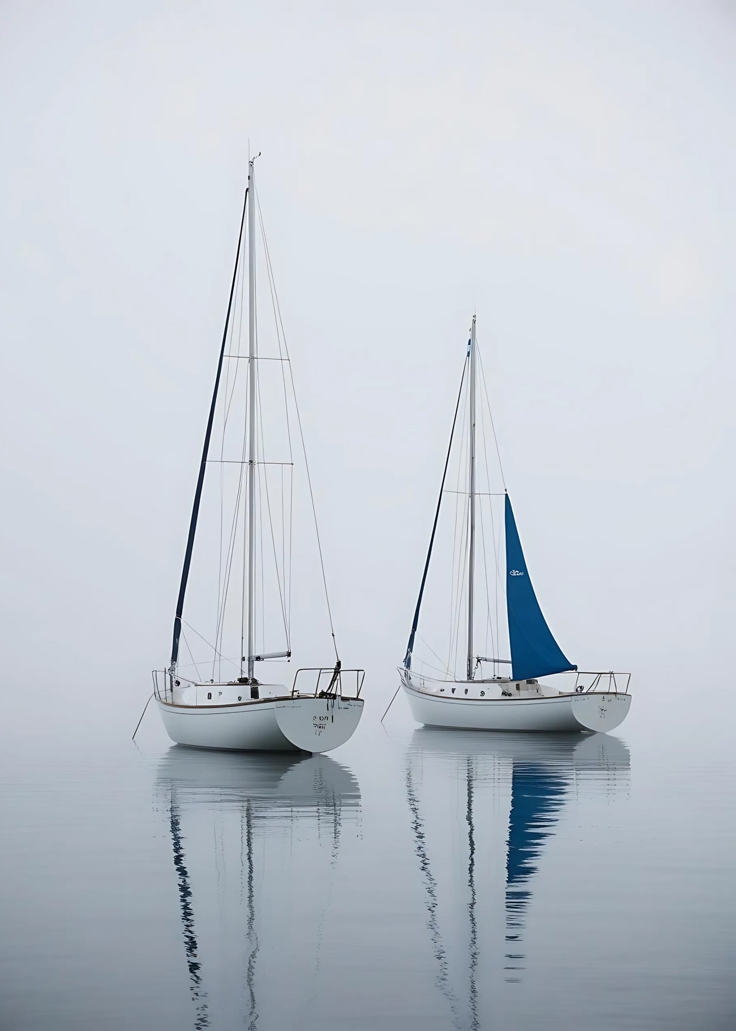 Two Sailing Boats | Serene Nautical Art