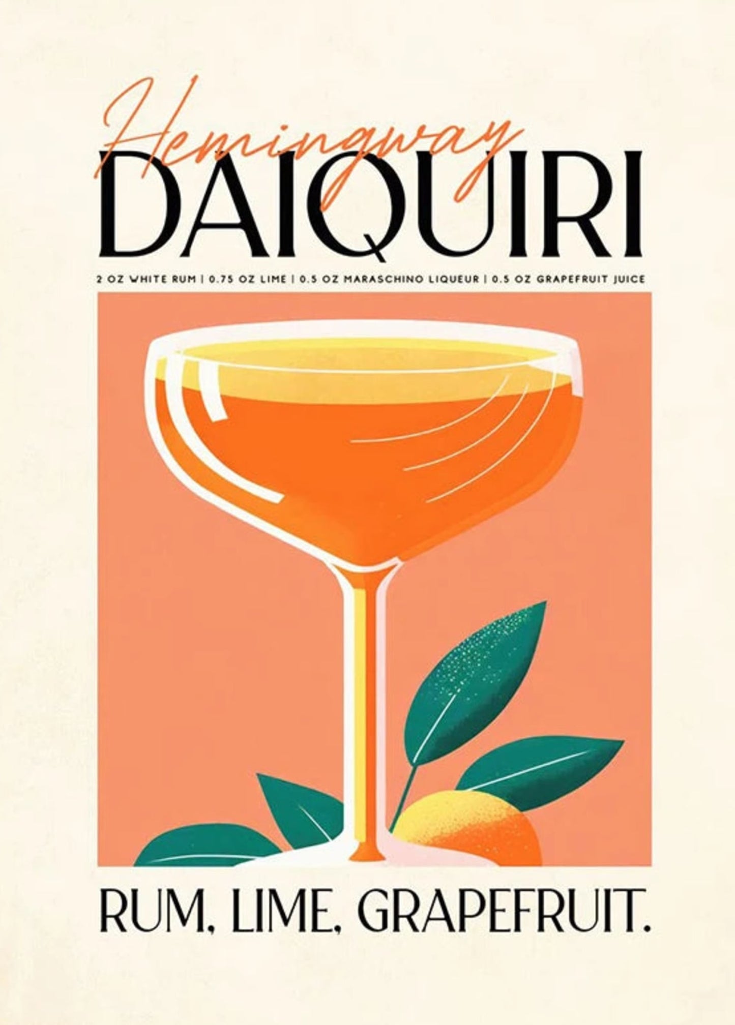 Daiquiri Cocktail | Retro Party Vibes | Vintage Drink Illustration