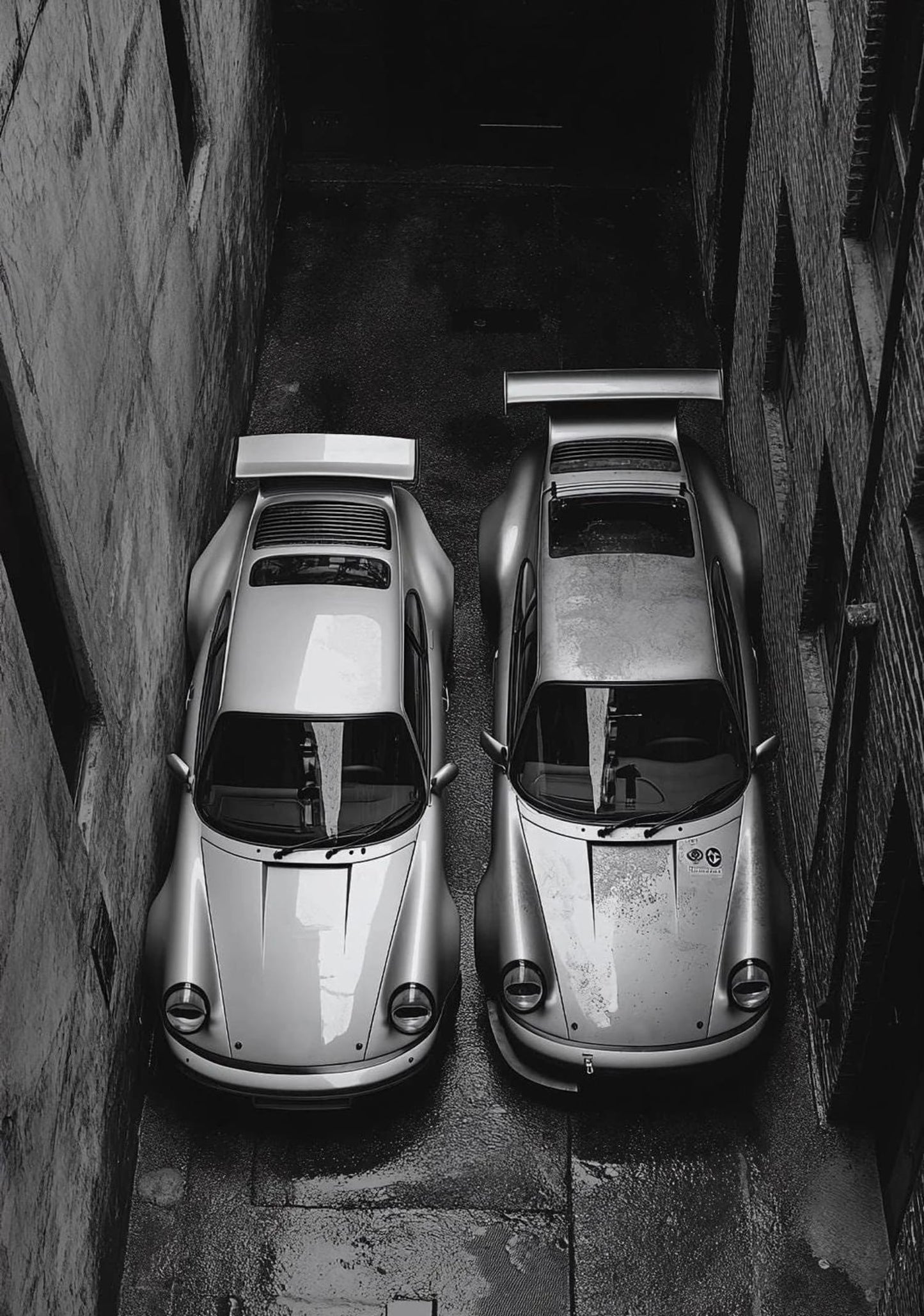 Retro Porsche | Black & White Vintage Race Cars