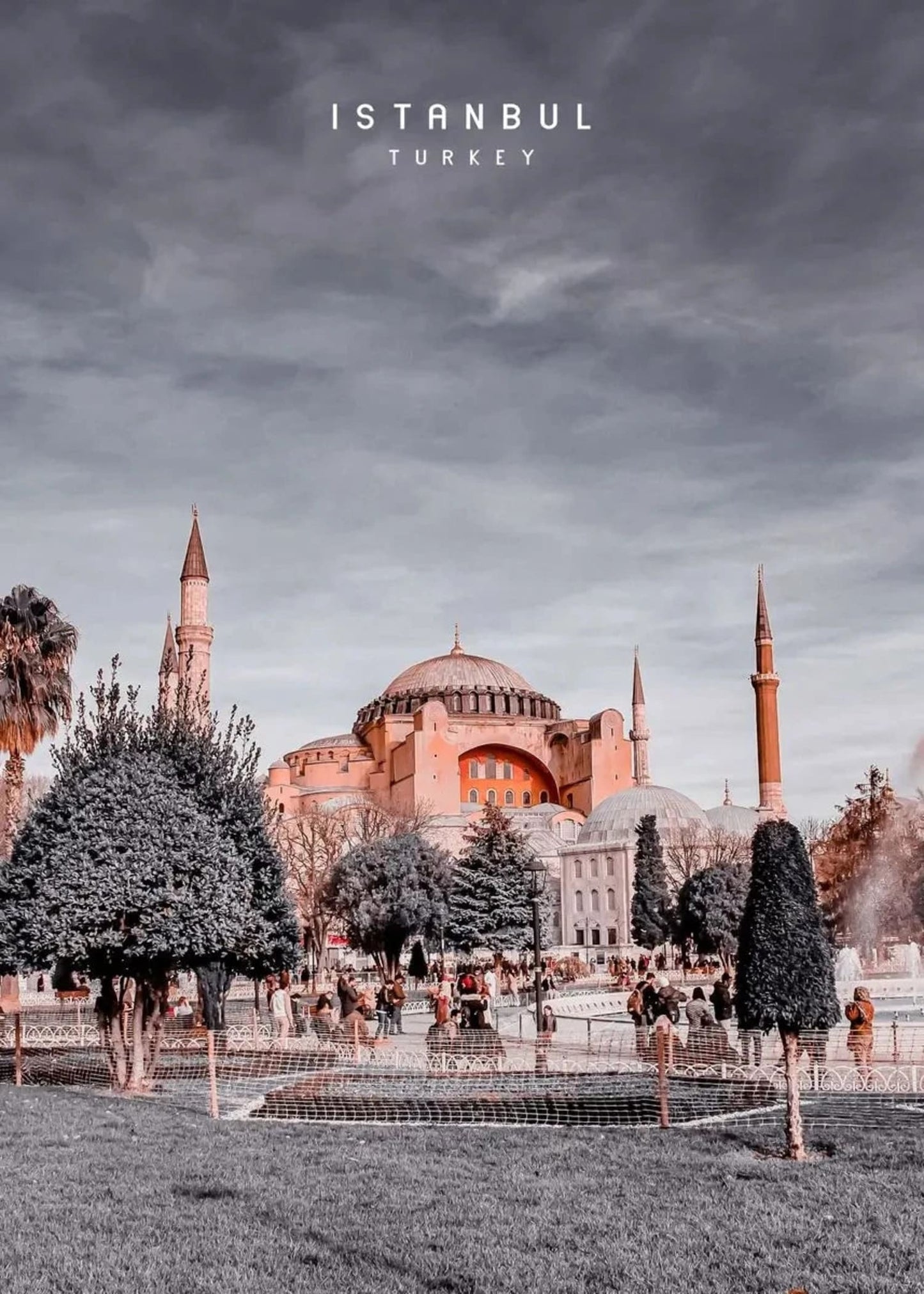 Hagia Sophia Poster | Winter Scene | Snow-Covered Icon | Istanbul | Constantinople | Turkey | Captivating Seasonal Artwork