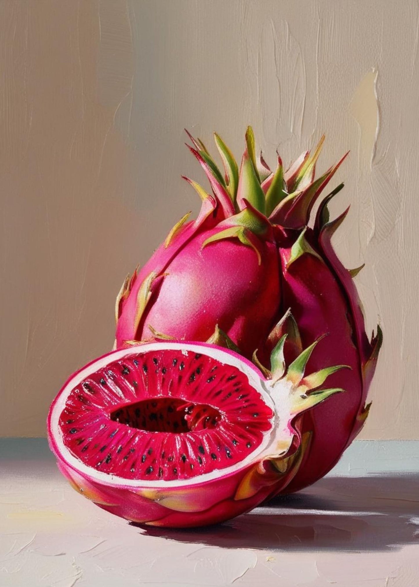 Dragonfruit Pitaya Poster | Vibrant Fruits Gallery Art | Home Wall Decor