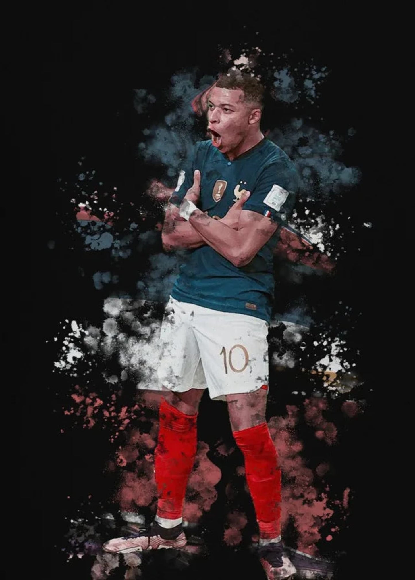 Kylian Mbappe #1 | Celebration |Sport Poster | The Speed, Skill, and Spirit of a Football Legend
