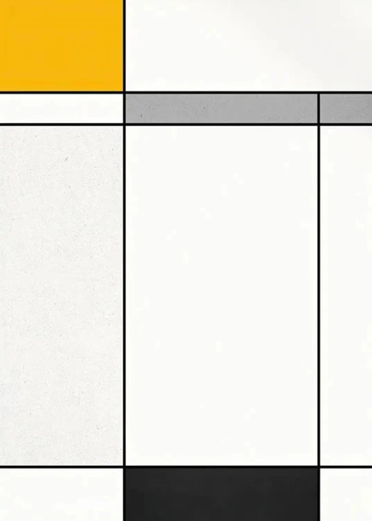 COMPOSITION IN BLACK, WHITE, YELLOW, AND GRAY
