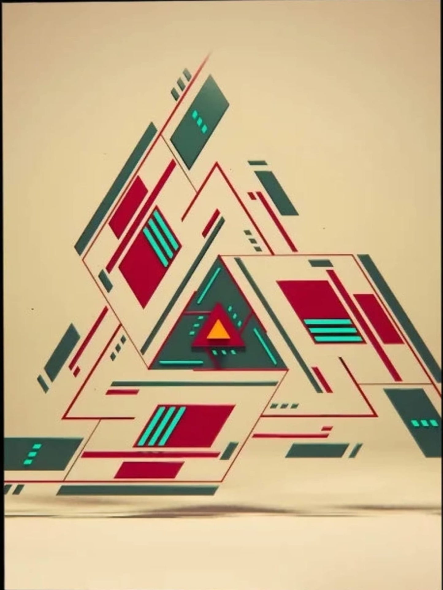 Bauhaus Modern Maze Poster | Symmetrical Architecture Print | Decorative Art for Home & Garden Decor