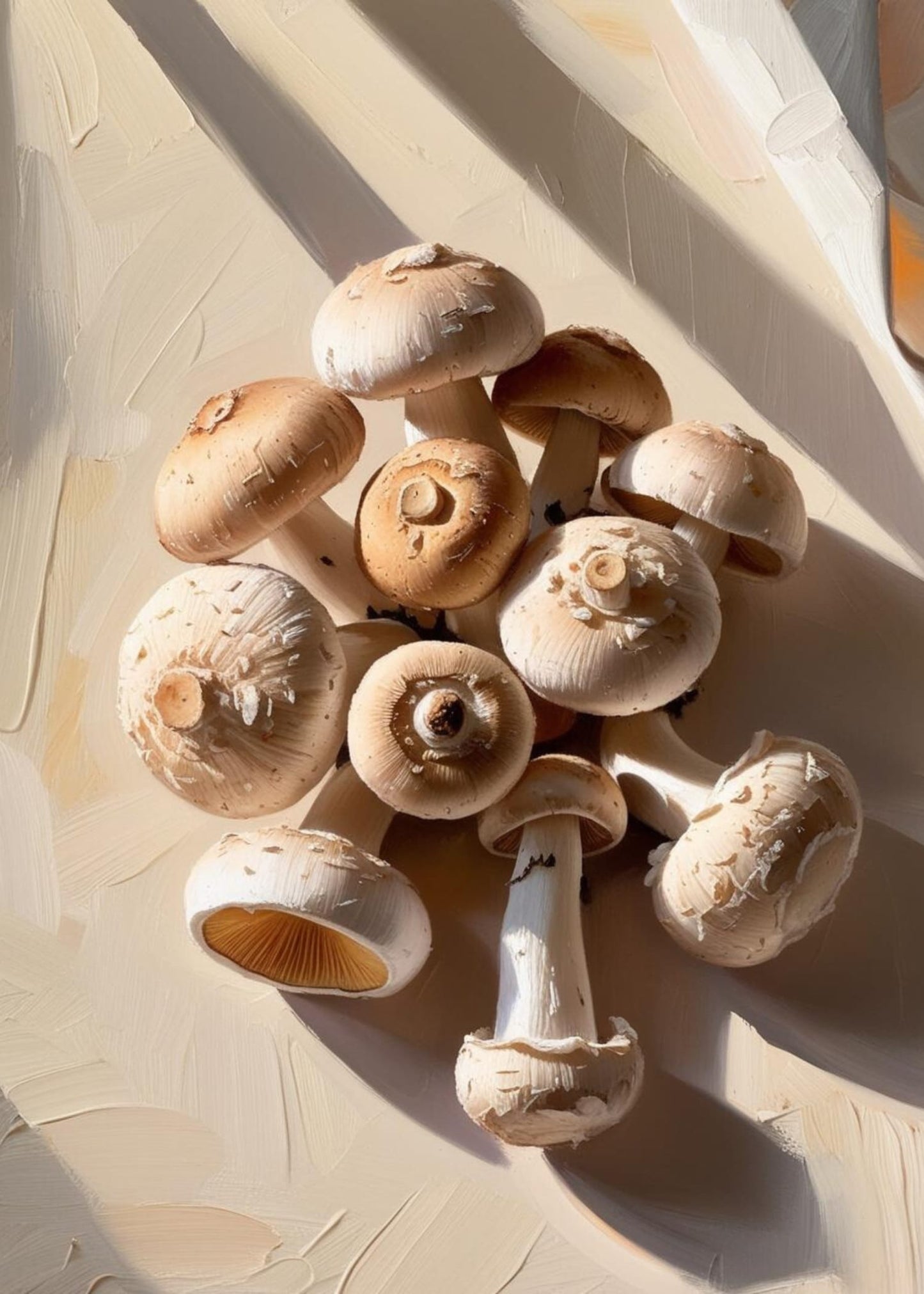 Fresh Mushrooms Artwork | Botanical Wall Poster | Nature-Inspired Decor | Home & Garden Art | Visual Artwork for Living Space