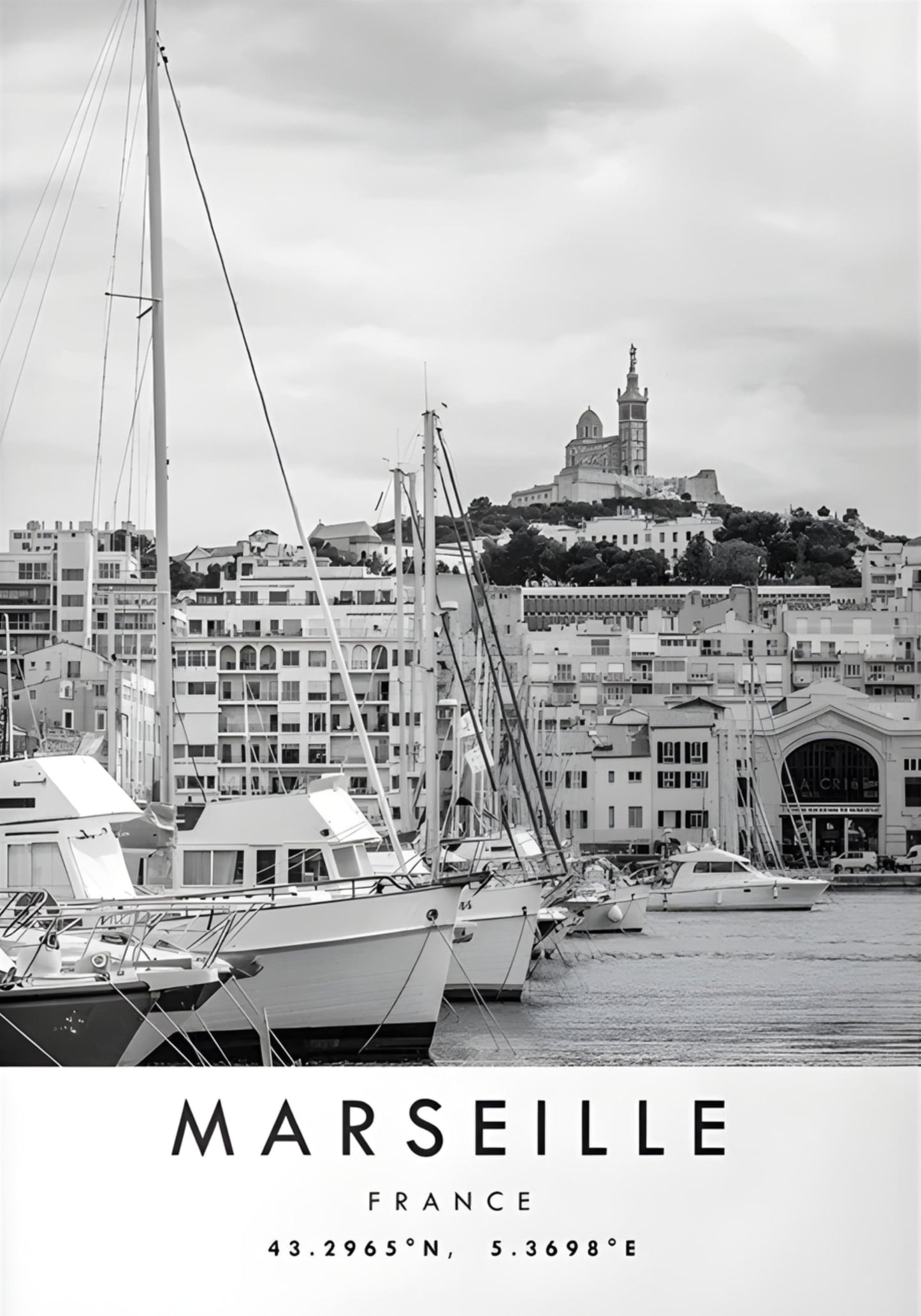 Old Port of Marseille Poster | France Historic Port Art Print | Wall Decor