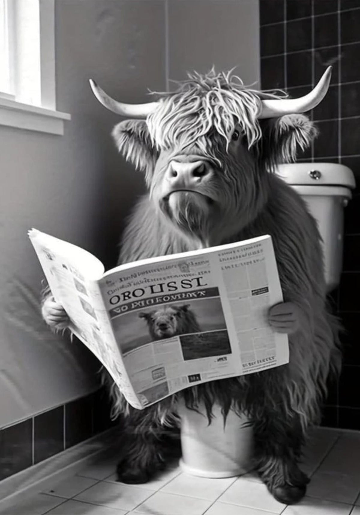 HIGHLAND COW READING