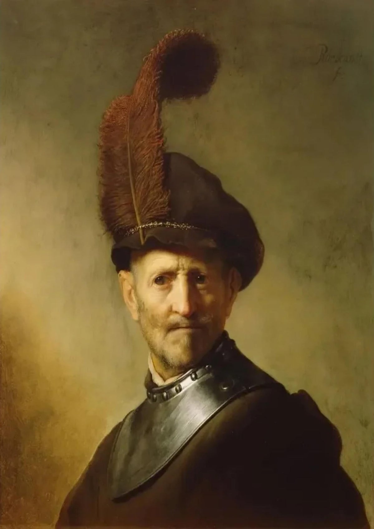 AN OLD MAN IN MILITARY COSTUME