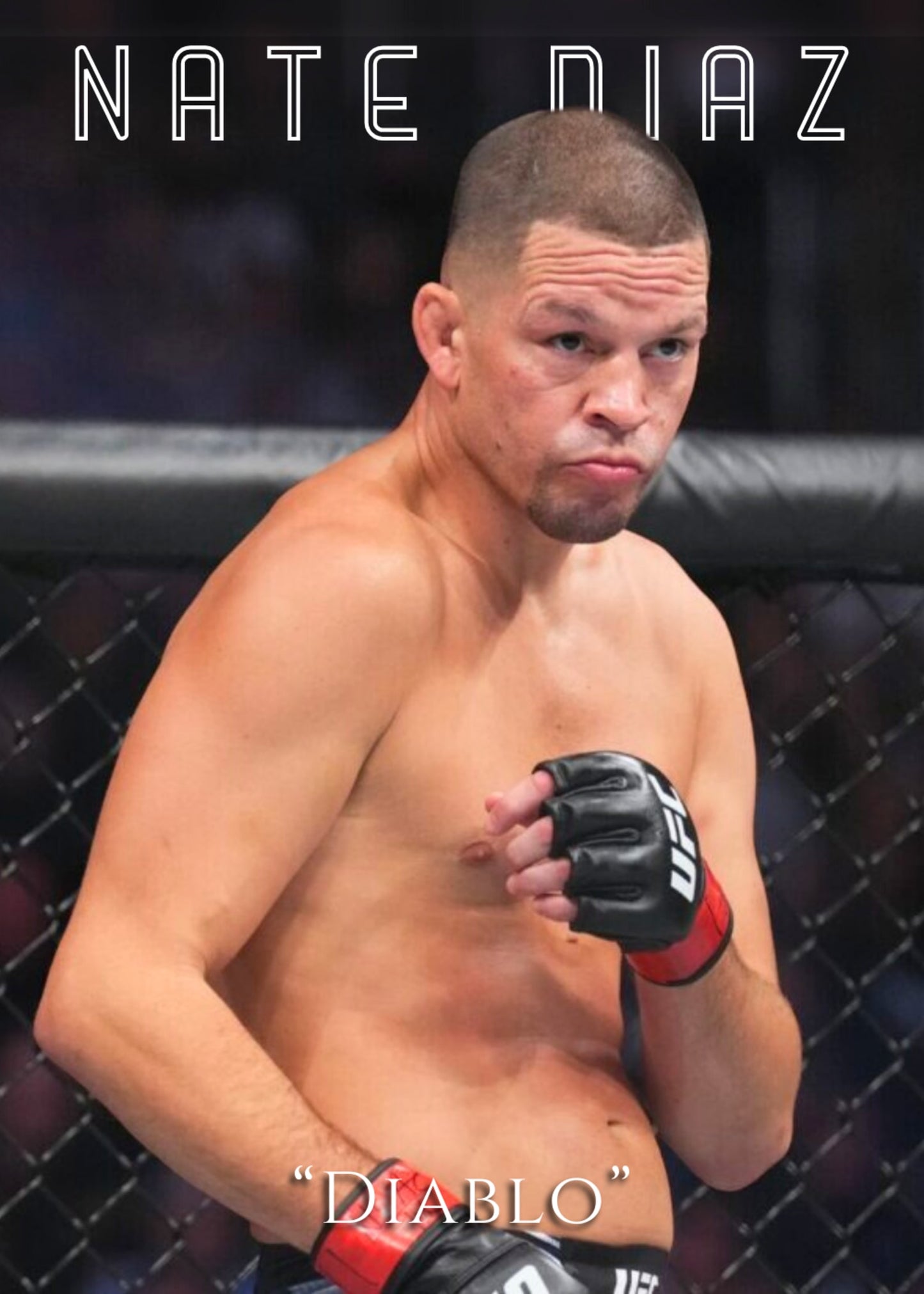 Nate Diaz UFC Poster 'Diablo' MMA Fighter Wall Art