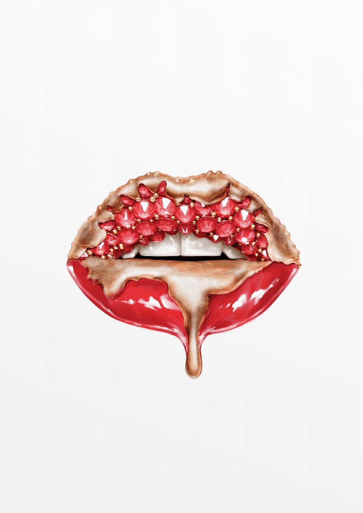 RED GLITTER LIPS