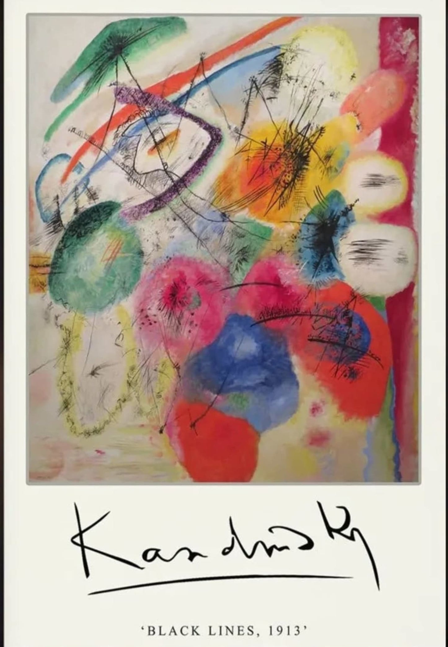 Black Lines | Wassily Kandinsky | 1913 | Vintage Art Exhibition Poster