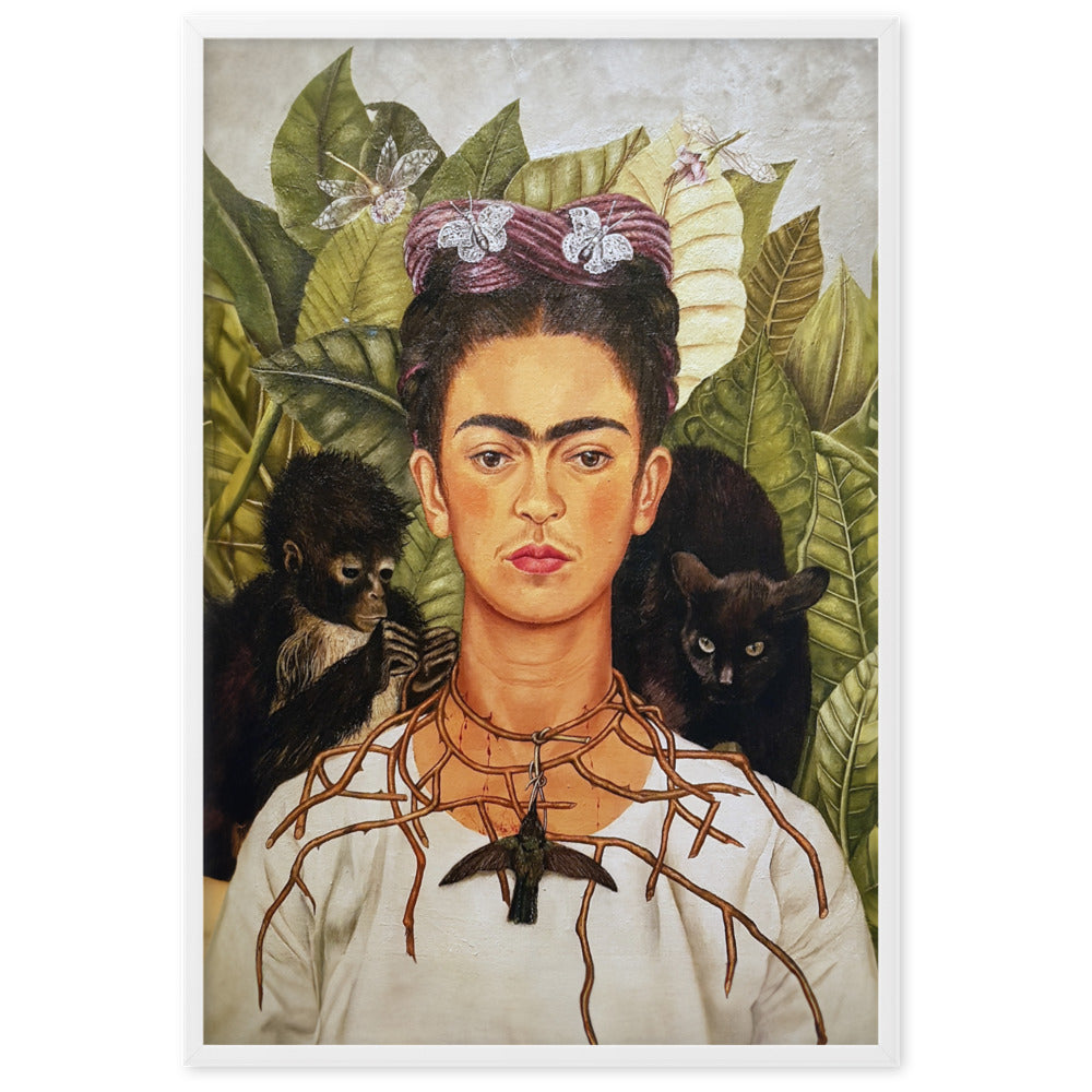 Poster - Frida Kahlo with Thorn Necklace and Hummingbird
