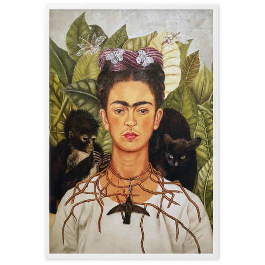 Poster - Frida Kahlo with Thorn Necklace and Hummingbird