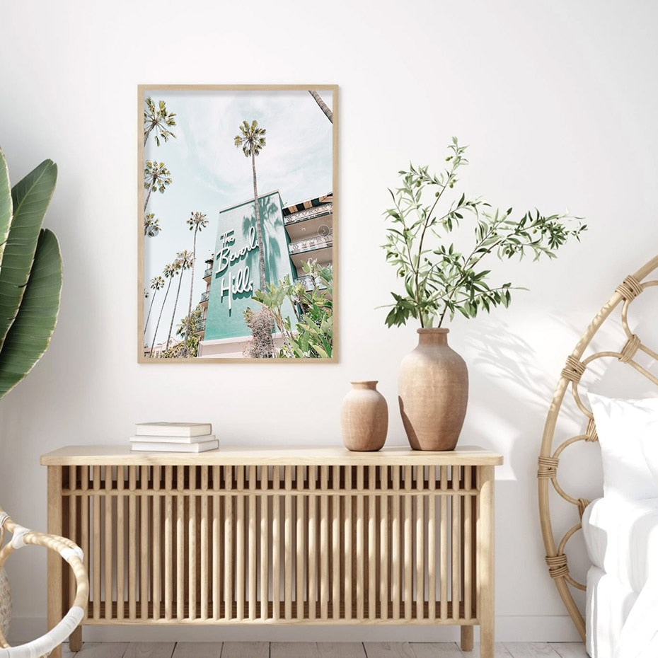 The Beverly Hills Hotel | Artistic Print | Iconic Landmark Wall Art | Elegant Home Decor Poster