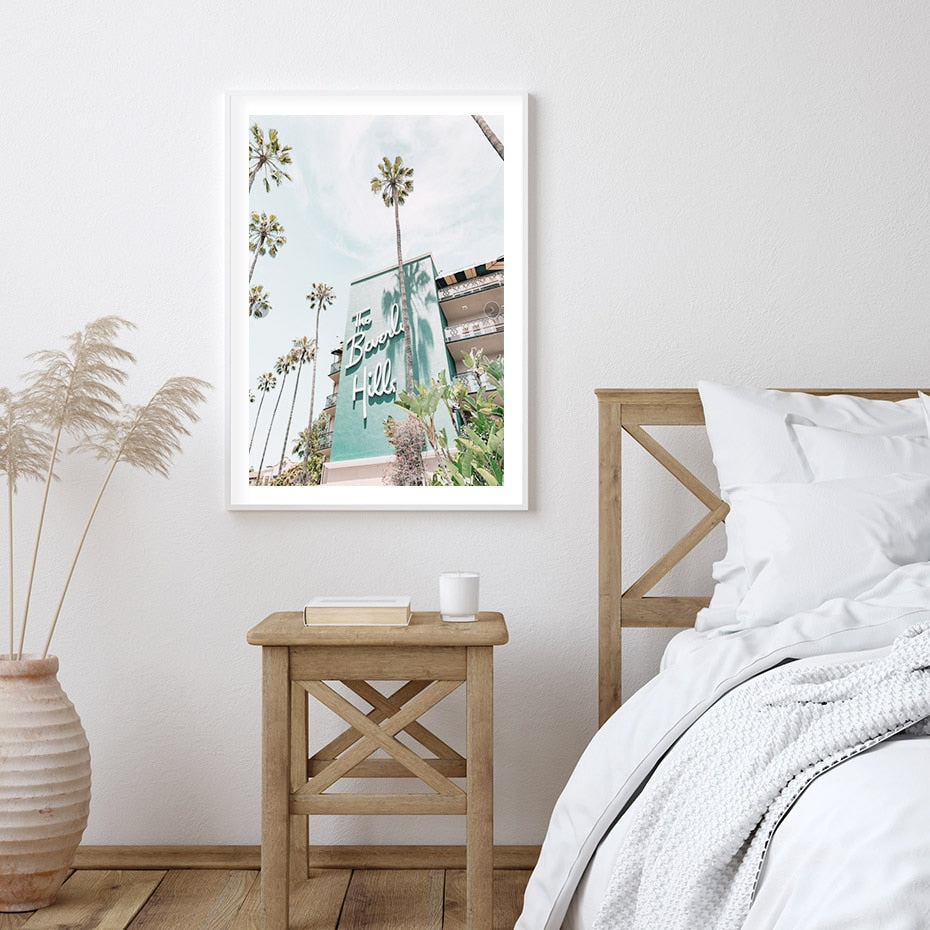 The Beverly Hills Hotel | Artistic Print | Iconic Landmark Wall Art | Elegant Home Decor Poster