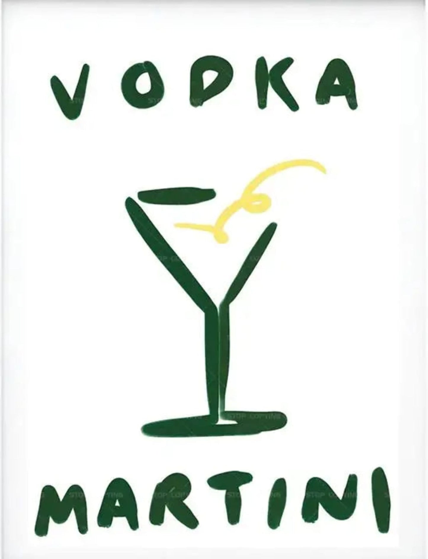 Minimalistic Vodka Martini Cocktail Poster | Home Decor | Art Print | Modern Design | Elegant Bar Wall Art | Stylish Kitchen Decoration | Contemporary Visual Artwork | 24x36 inch | Gift for Mixologists