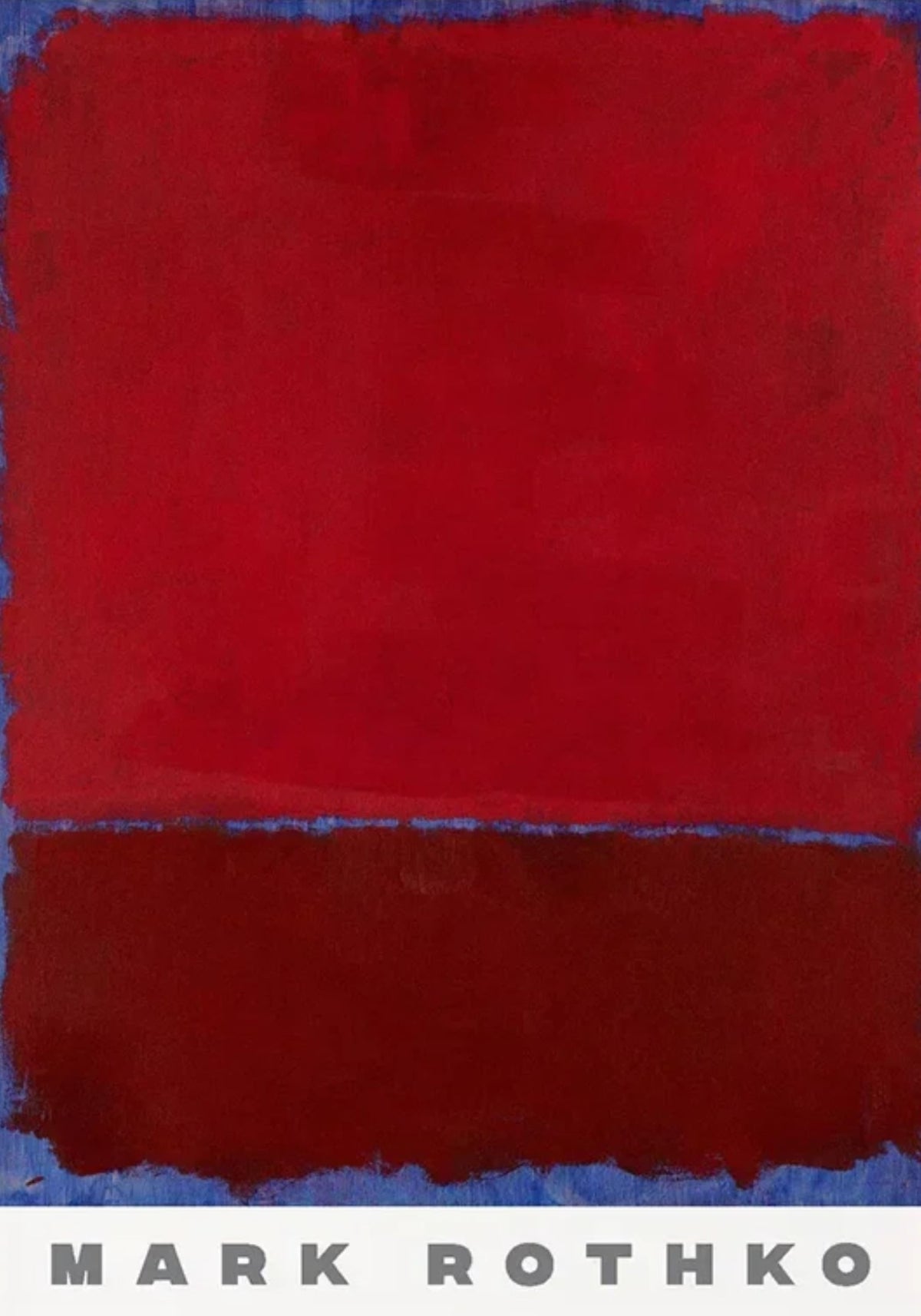 BORDEAUX AND RED ON BLUE