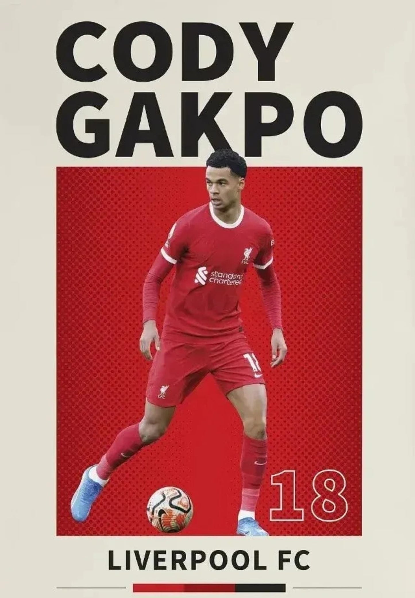 Cody Gakpo Poster | Famous Football Players Art | Soccer Decor | Home Wall Decoration