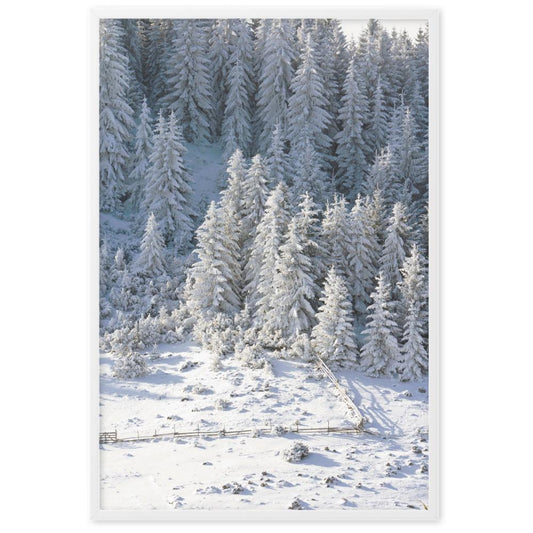 Winter Wonderland | Snow-Covered Forest Scene Poster | Tranquil Landscape Artwork