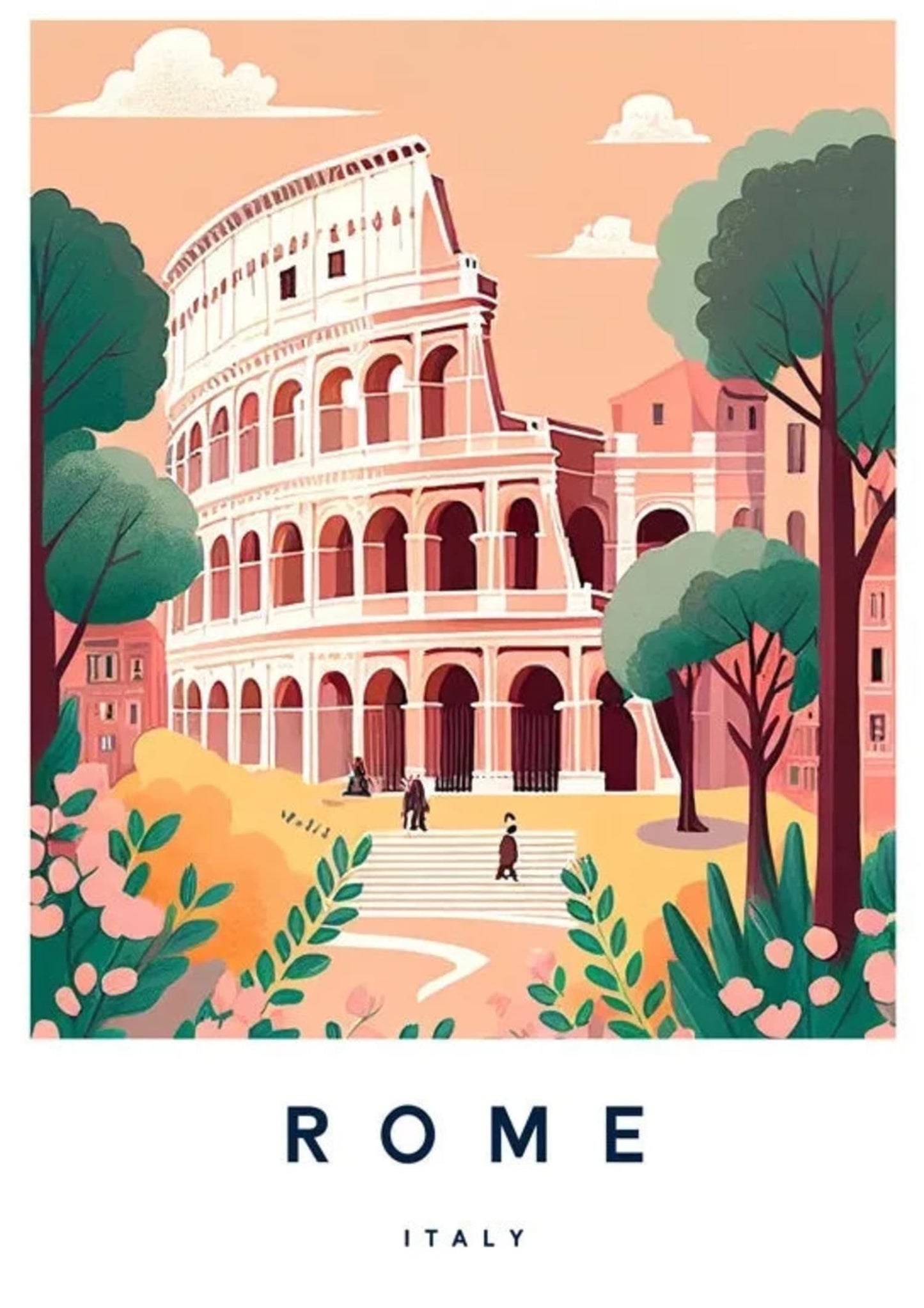 Rome Cityscape Art | Italian Landmark | Travel Poster | Wall Decor | Home & Garden | Artistic Print
