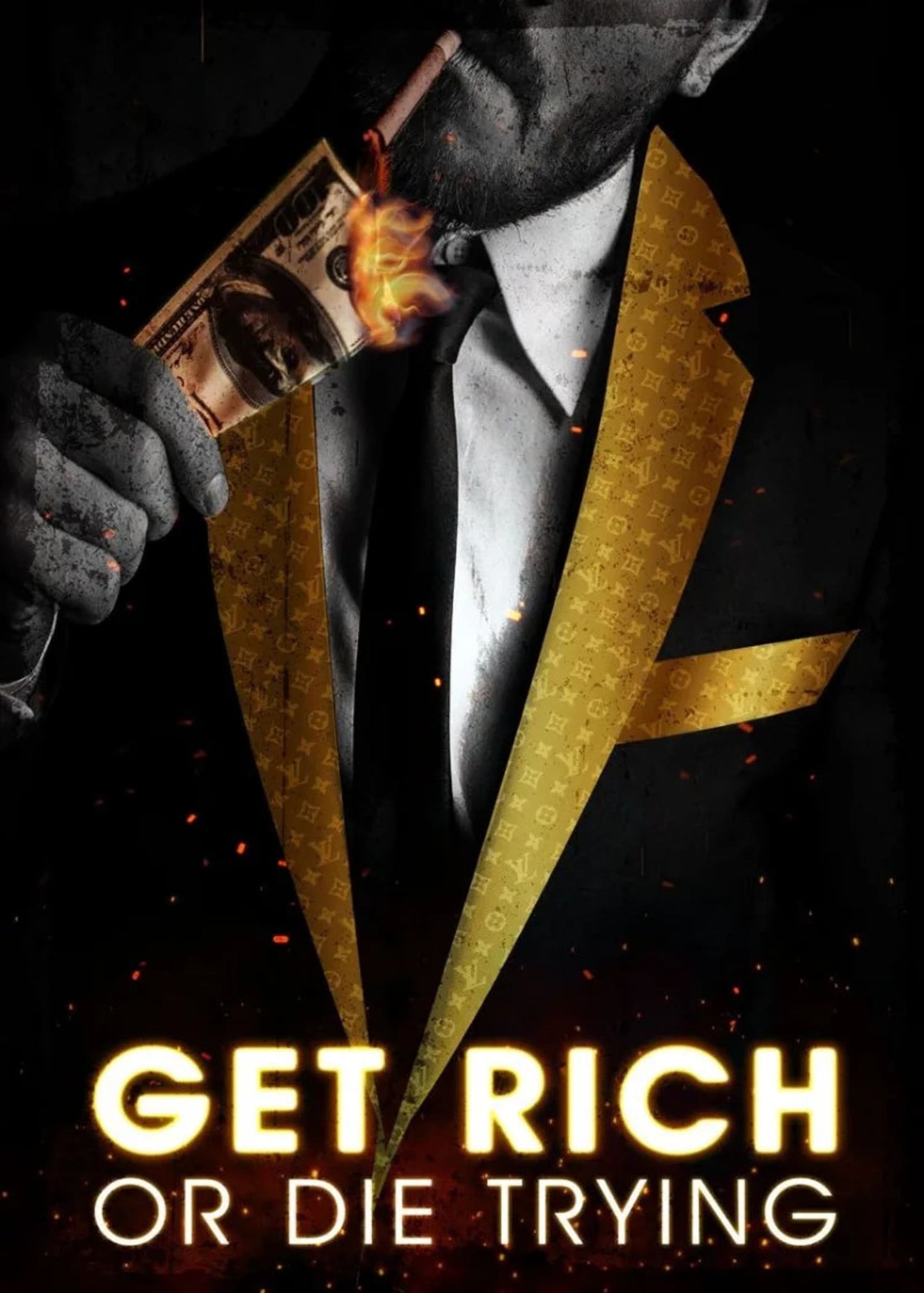 Get Rich or Die Trying Poster Motivational Luxury Money Art | Home Decor | Decoration Poster