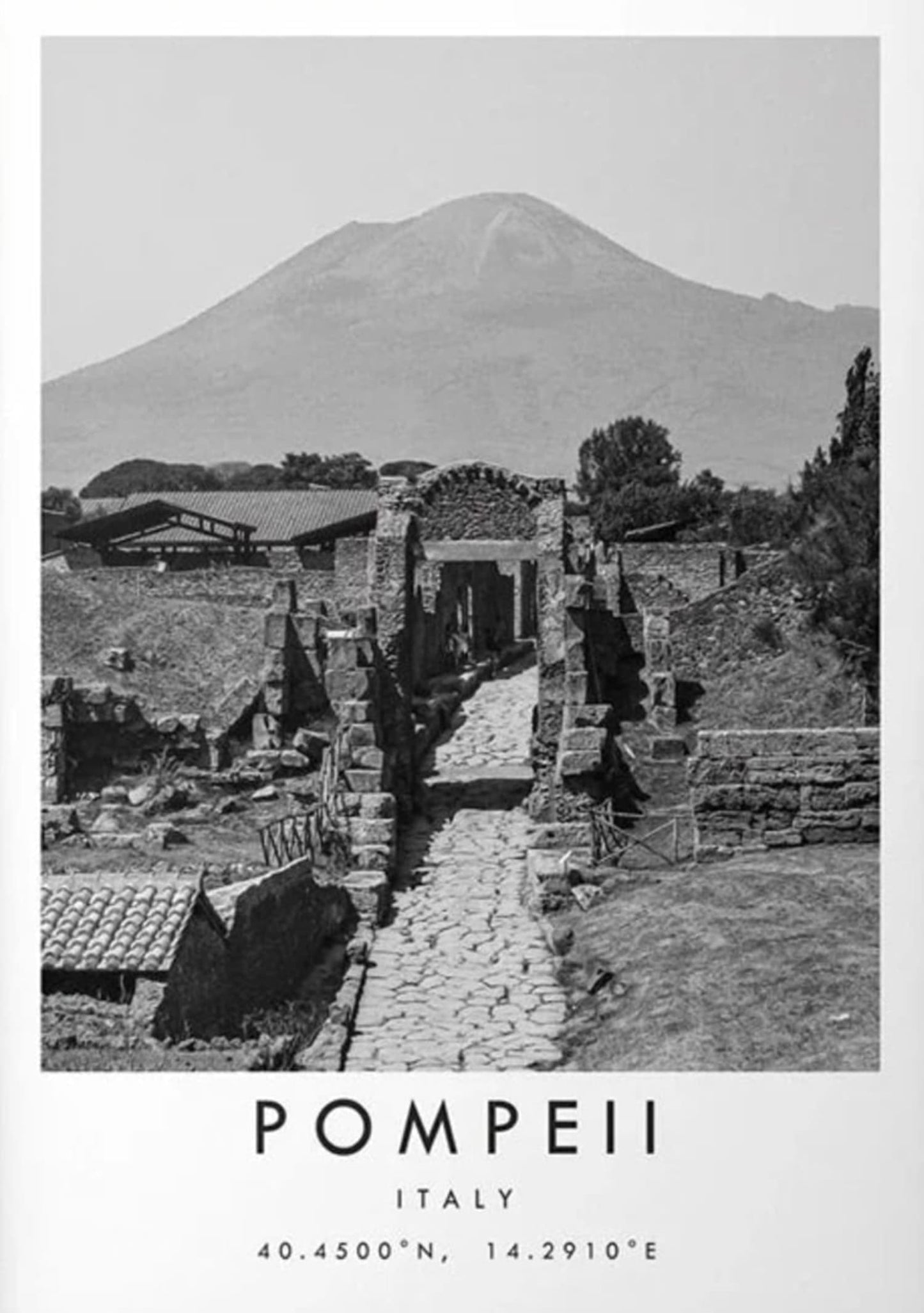 Pompeii Ruins | Historical Italy Landscape | Vintage Travel Poster Art | Ancient City Decor | Wall Art Print