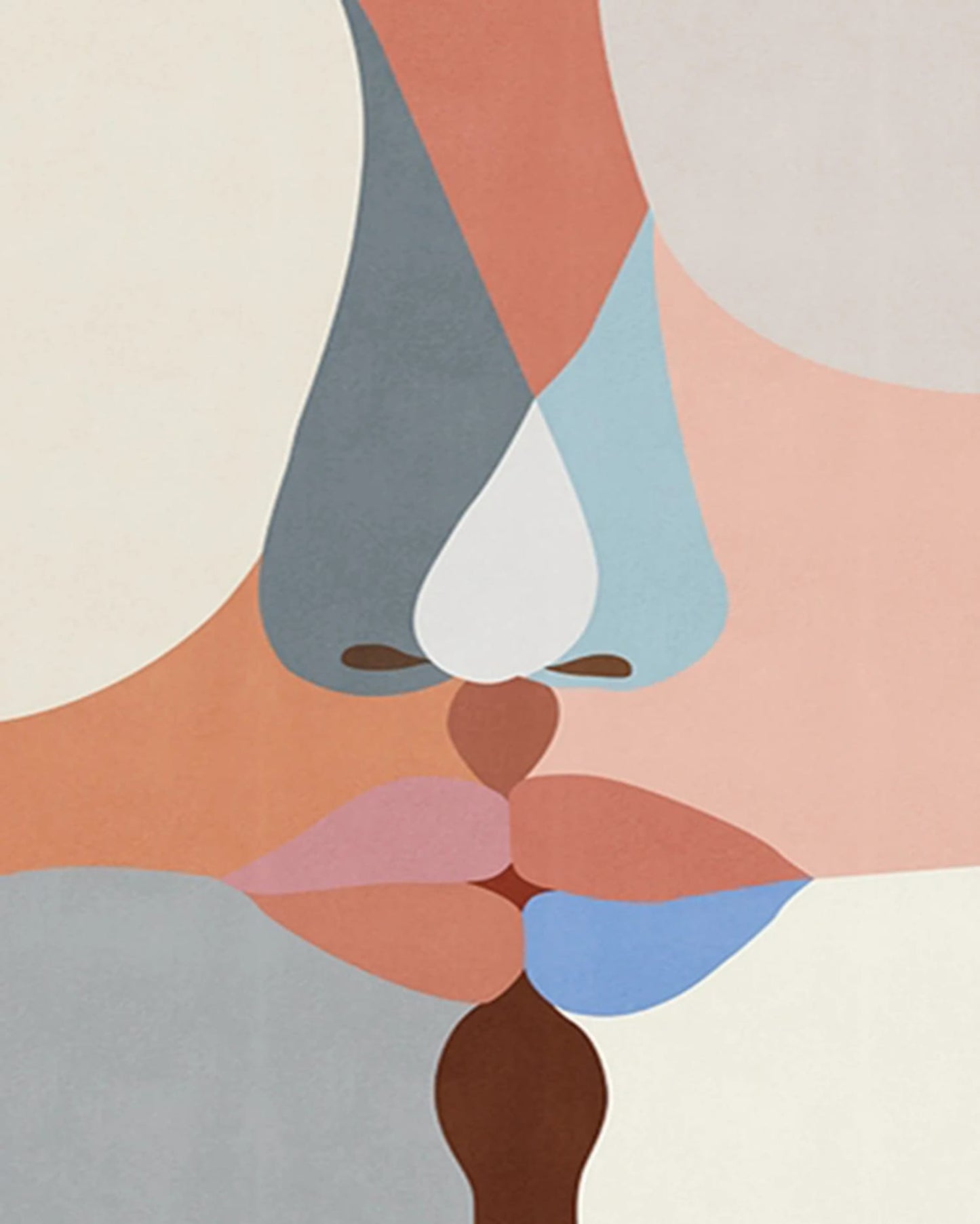 Faces in Fusion | Contemporary Art Poster | Abstract Wall Decor | Modern Home Interior | Unique Visual Artwork