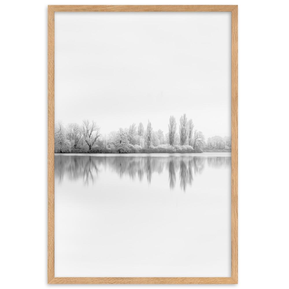 Winter Editions | Serene Winter Lake Scene Poster | Home Decor | Wall Art | Winter Landscape Artwork