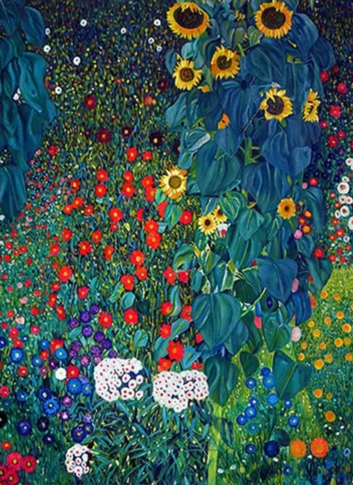 FARM GARDEN WITH SUNFLOWERS