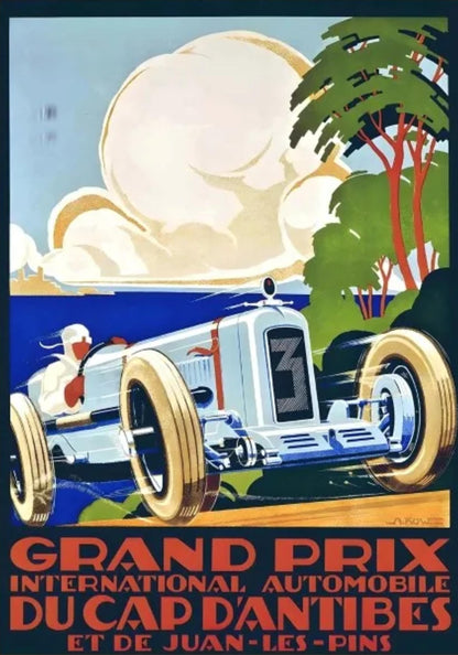 Legendary Motorsports Poster | Grand Prix Racing Art | Vintage Automotive Wall Decor | Classic Car Racing Print | Home & Office Decoration | Motorsport Enthusiast Gift