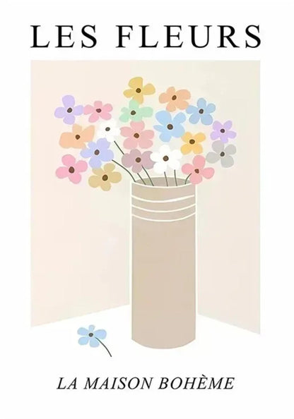 Les Fleurs Art Print | Botanical Garden Blossom | Flower Pot Poster