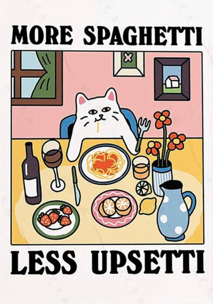 Vintage Cat | More Spaghetti Less Upsetti