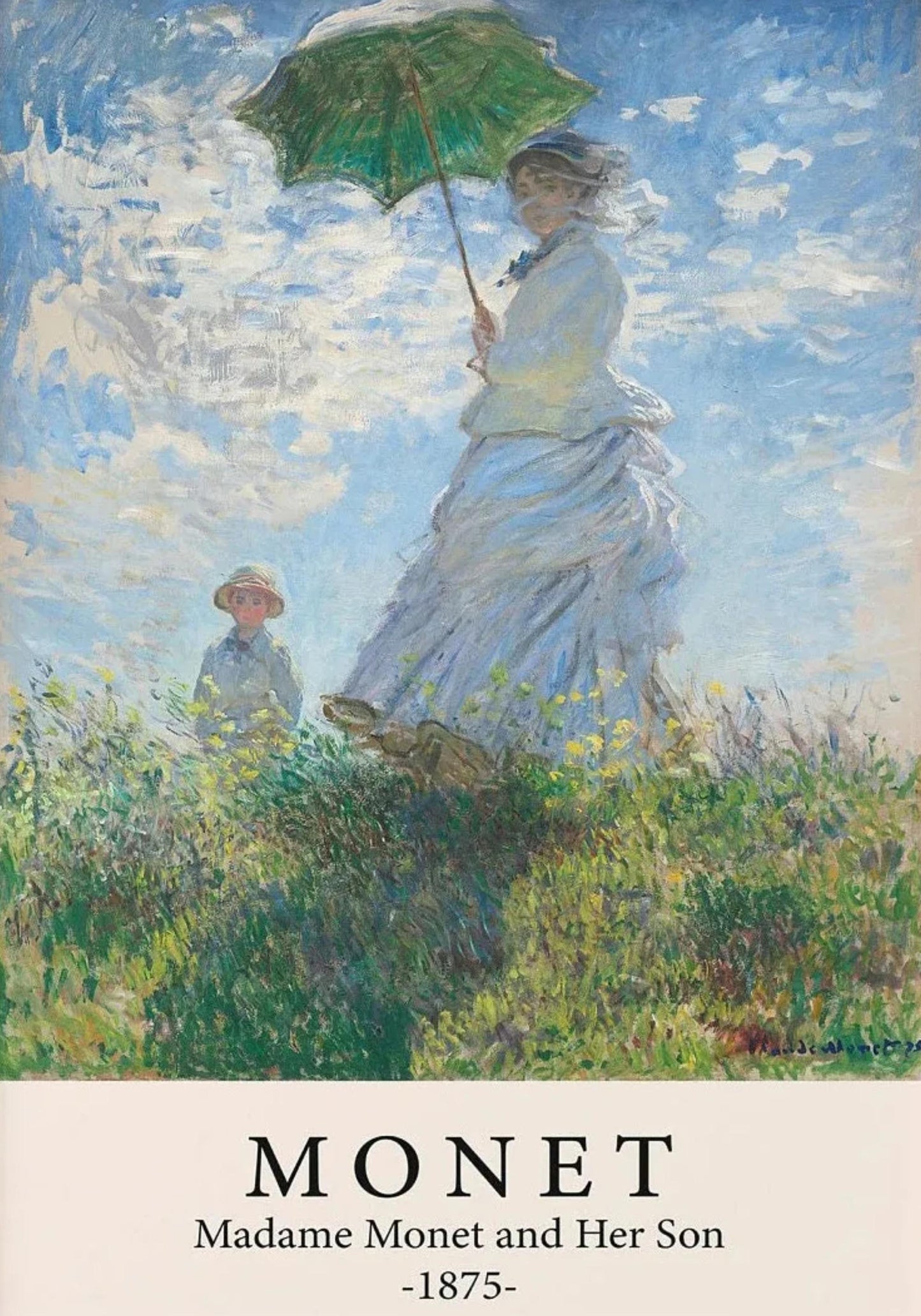 Claude Monet Poster | Masterpiece Series | Madame Monet and Her Son 1875 | Impressionist Art Reproduction | Wall Decor
