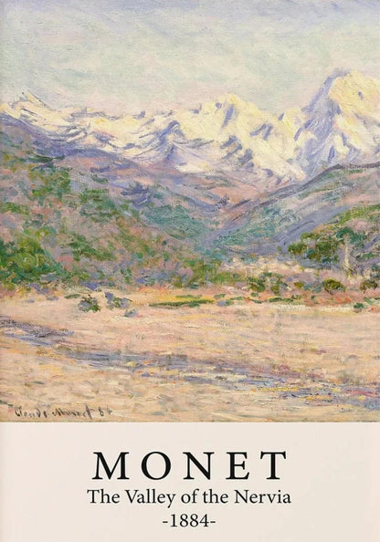 Claude Monet Poster | The Valley of the Nervia 1884 | Impressionist Landscape Art | Masterpiece Series Decor
