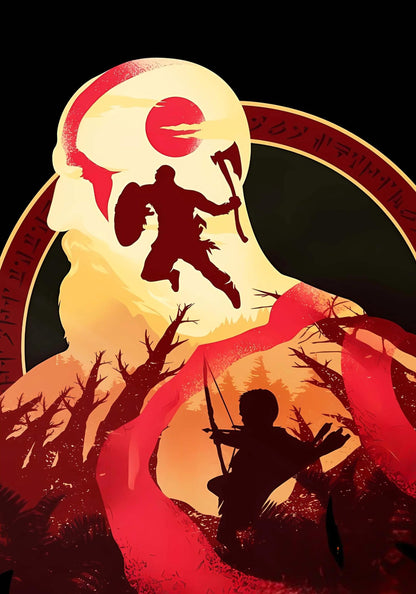 A Spartan GOD OF WAR RAGNAROK | VECTOR ART | GAME POSTERS