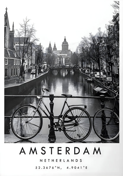 Amsterdam Canals | Scenic Waterways | Urban Landscape | Travel Decor | Poster