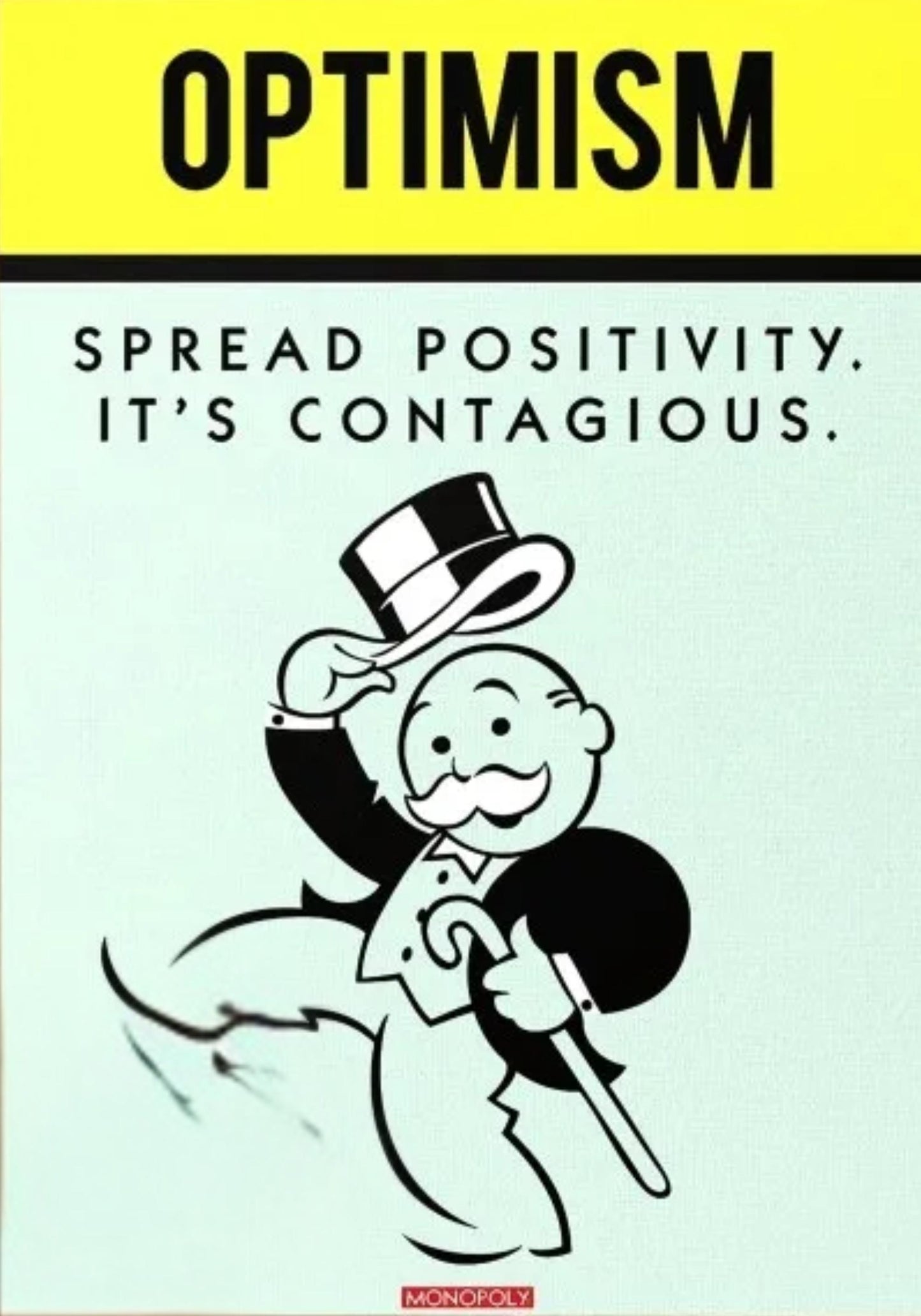 Monopoly Poster | Spread Positivity | Inspirational Wall Art | Motivational Home Decor